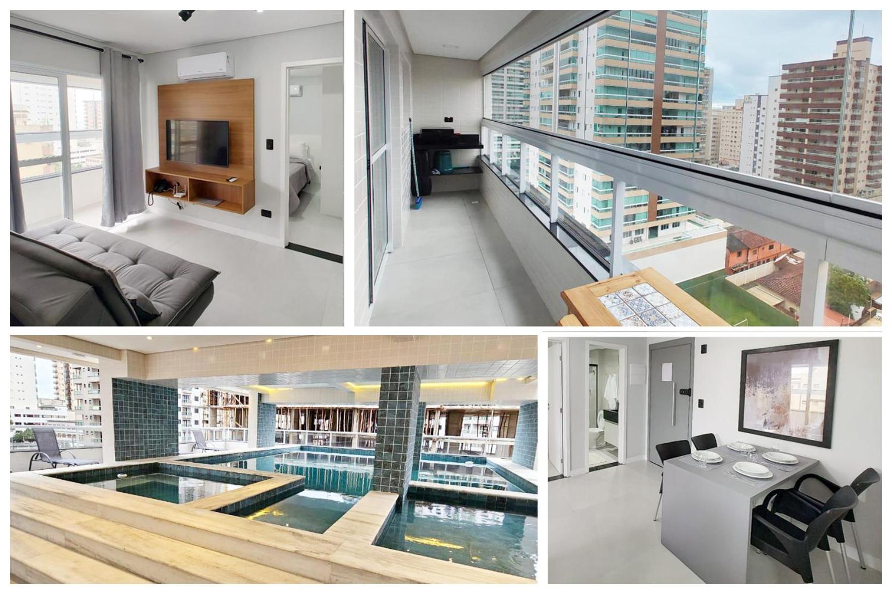 Apto Com Lazer Completo, Piscina, Ar, Mercadinho E Pet Friendly A 1 Min Da Praia ปรายากรันเด ภายนอก รูปภาพ